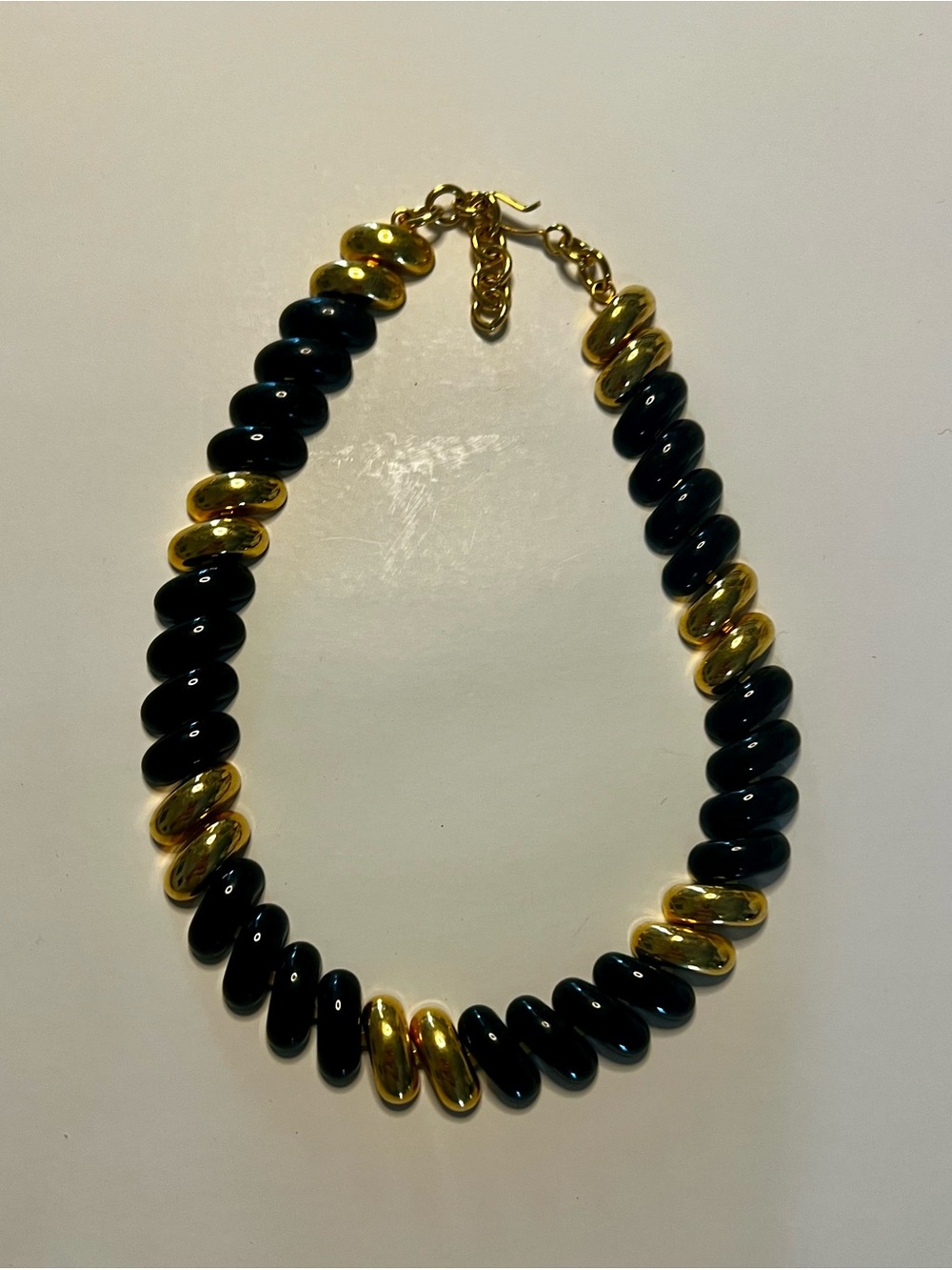 Vintage Monet Necklace Half Shell Black & Gold Classic